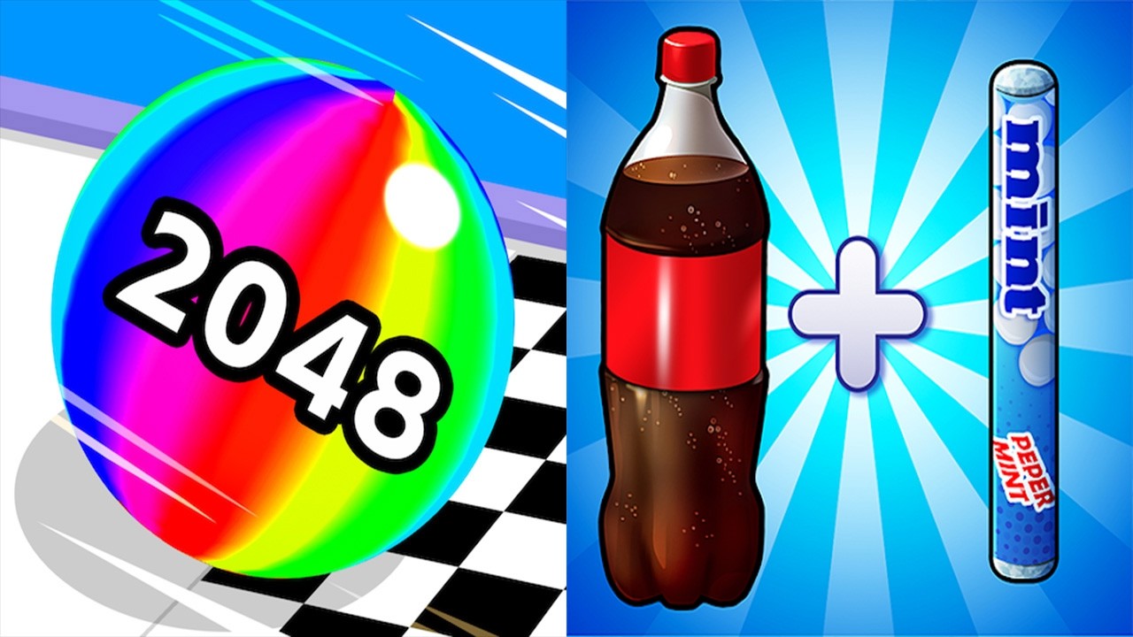 Ball Run 2048 VS Coca Cola and Mentos Drop and Explode - All Levels Gameplay Android iOS Ep 2