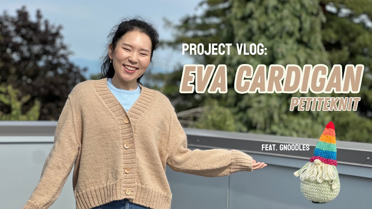 ANdmadeco - project vlog 6 - eva cardigan by petiteknit in sandnes garn peer gynt - sample knitting