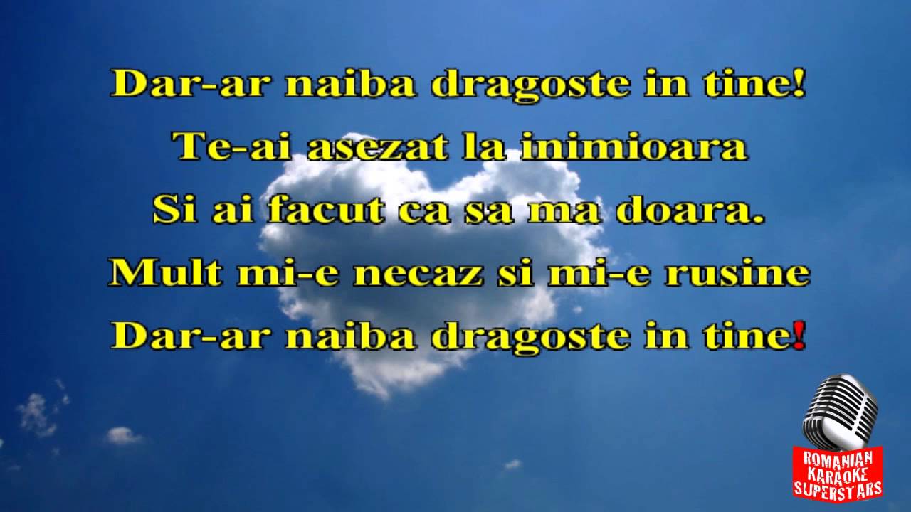 DAR-AR NAIBA IN TINE DRAGOSTE, KARAOKE, STIL ETNO DANCE