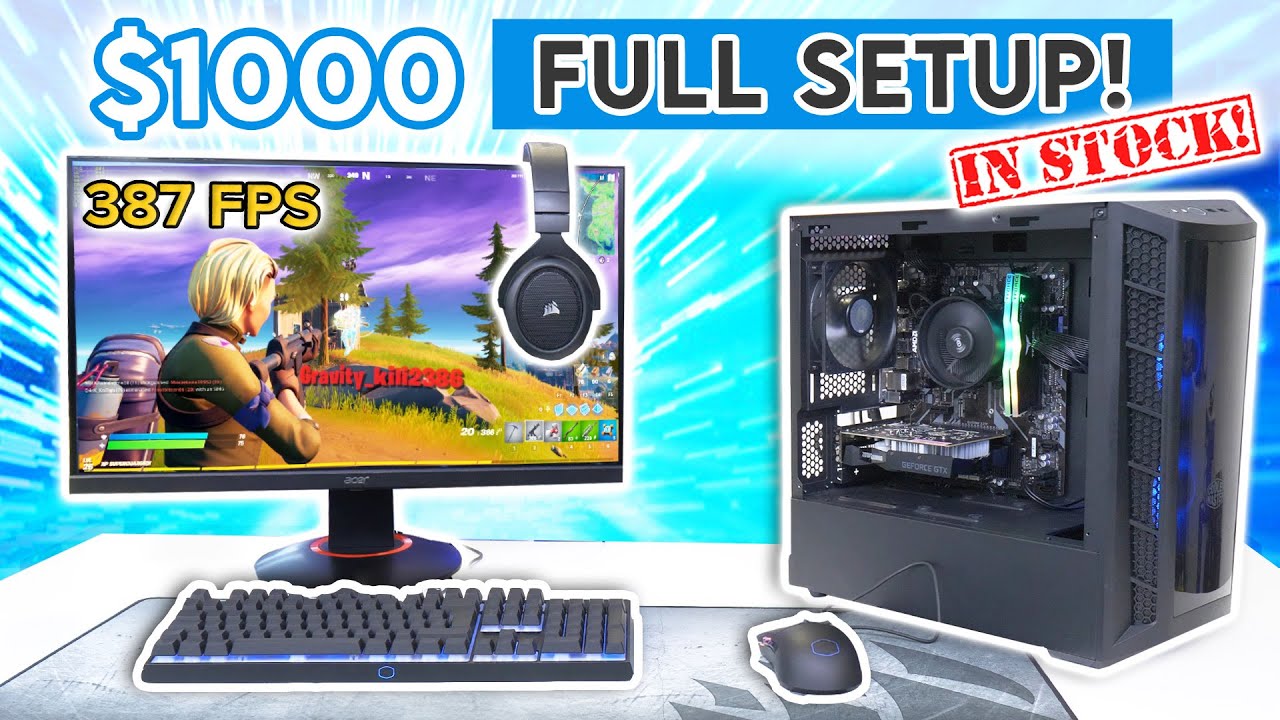 $1000 FULL Gaming Setup 2021! [Gaming PC, 165Hz Monitor & Peripherals INCLUDED!]