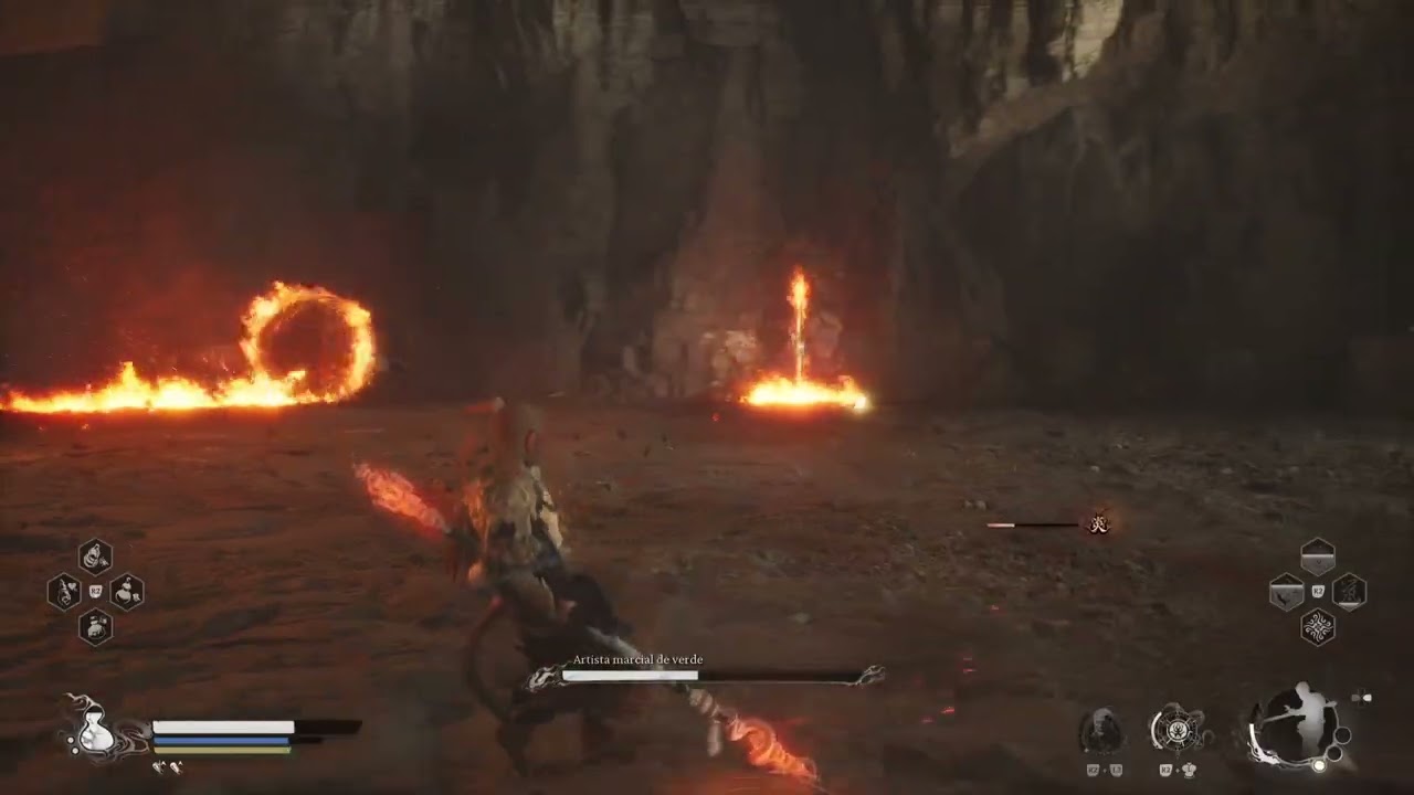 Black Myth: Wukong Derrotando al Artista Marcial de Verde