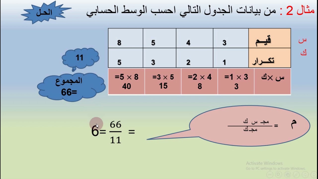 الصف الثاني الثانوي القسم الأدبي الإحصاء الفصل الثاني الدرس الأول