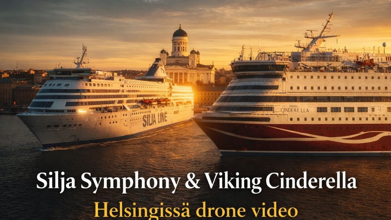 Silja Symphony & Viking Cinderella Helsingissä – Joulukuun Drone Video   4K