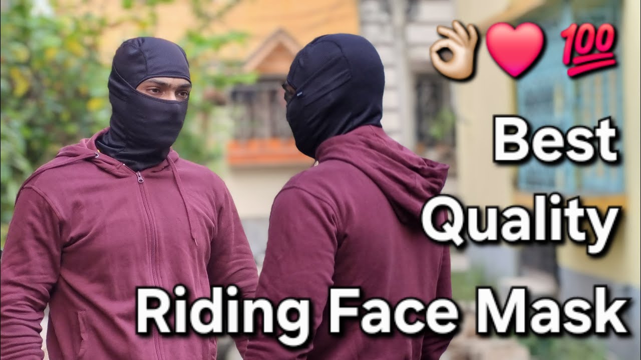Bike Riding Face Mask Wearing Under Helmet By BoltFit | Bike Riding Hair Protection Face Shield