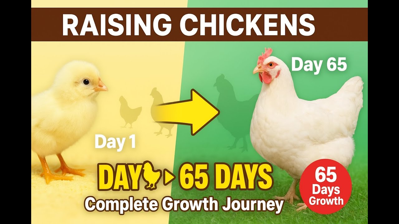 Raising Chickens from Day 1 to Day 65 🐣➡️🐔 | Complete Growth Journey