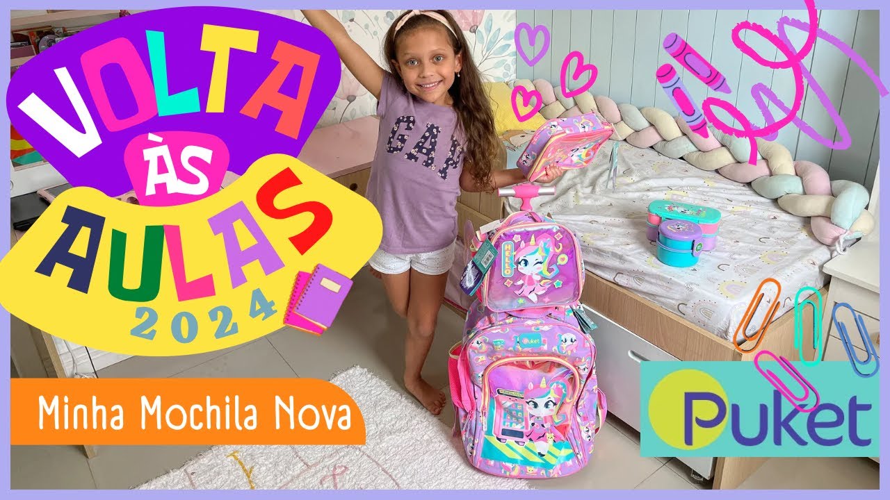 Mochila nova da Puket/ 1º Série #mundopuket #materialescolar2024 #voltaasaulas