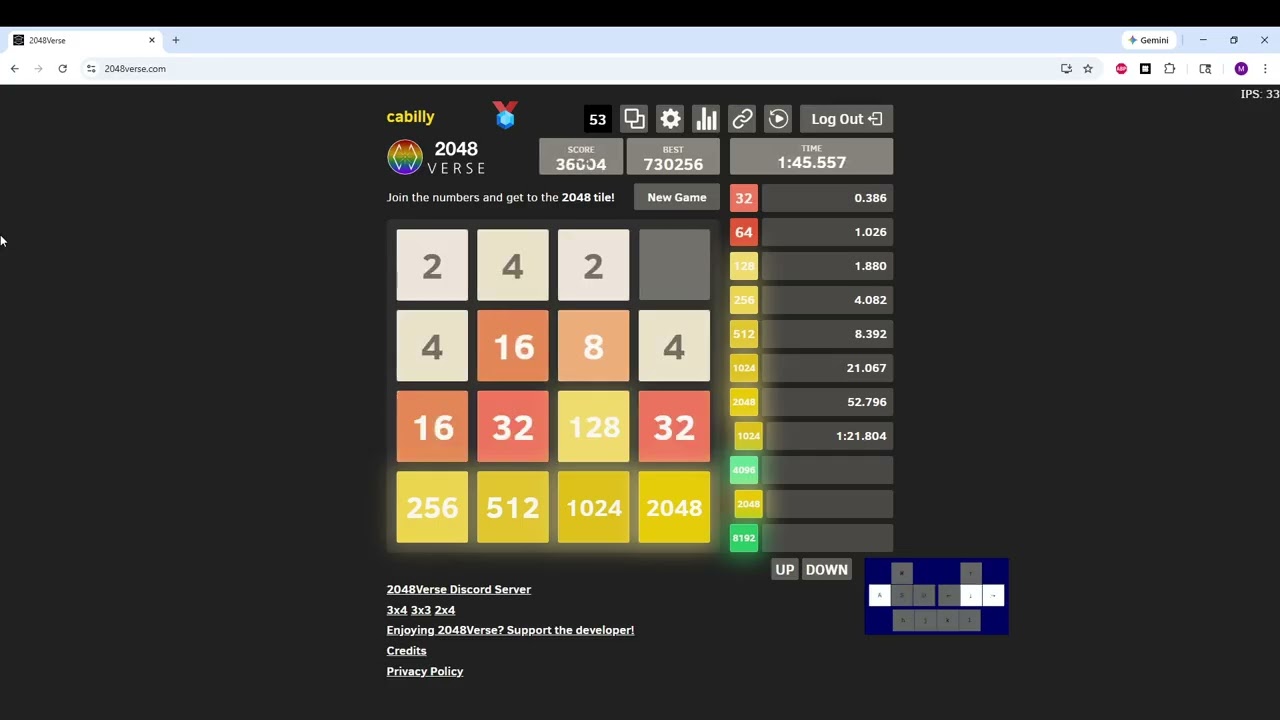 4096 in 1:49.427 (2048 Olympics Submission)