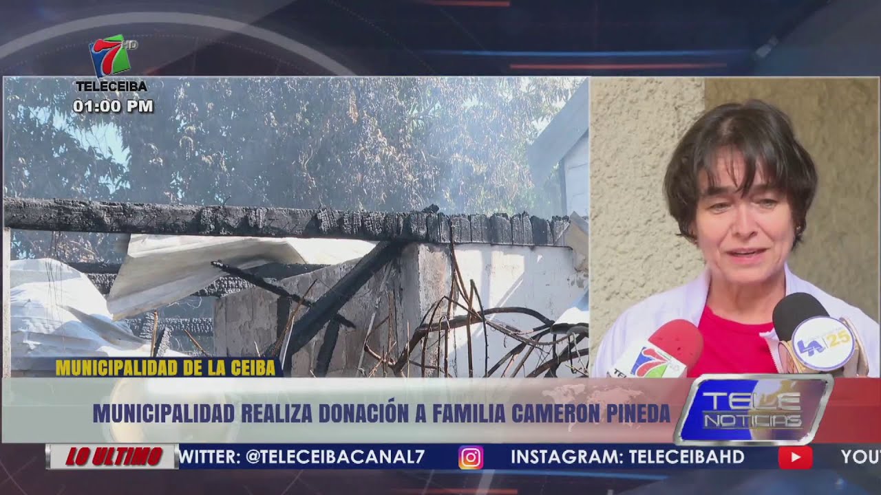 Municipalidad de La Ceiba realiza donación a familia Cameron Pineda, tras perder su vivienda