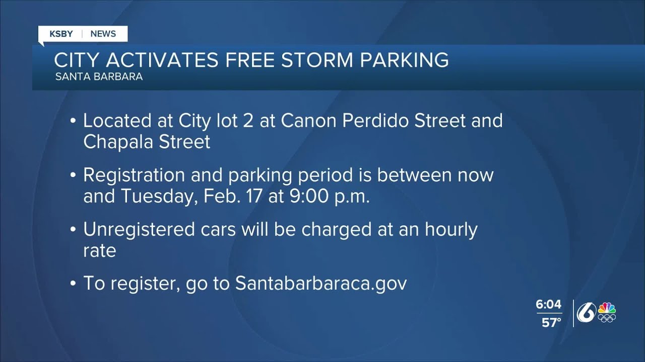 Santa Barbara activates free storm parking ahead of storm