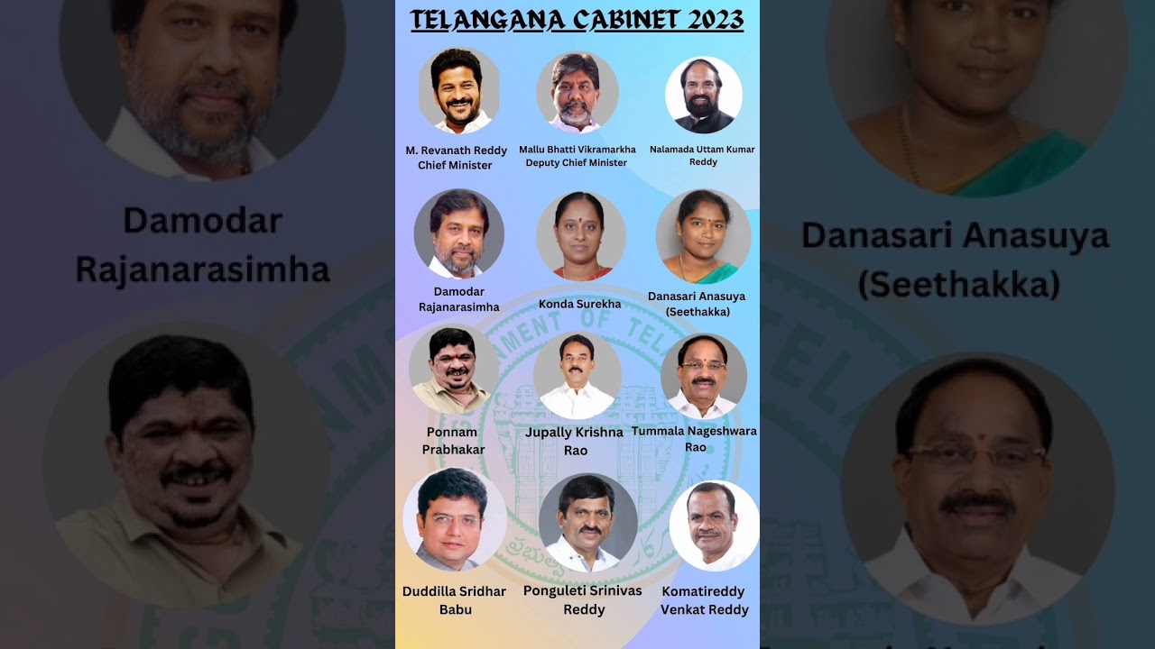 TELANGANA CABINET MINISTERS 2023 LIST #telangana #cm #cabinetminister
