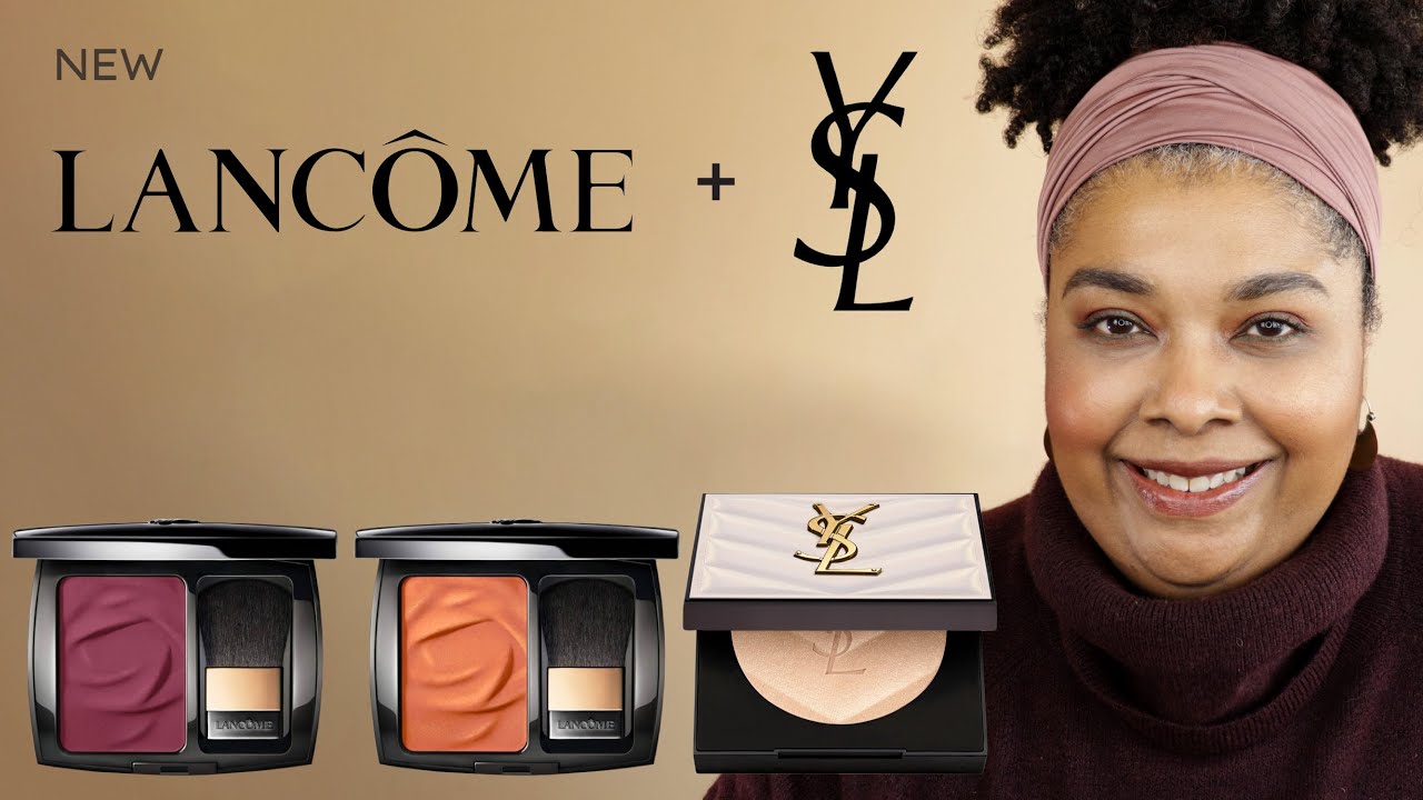 Lancome Berry Bisou & Orange Phoria Blush - Fixating Powder - YSL Hypnotic Honey Luminizer & Eye ...