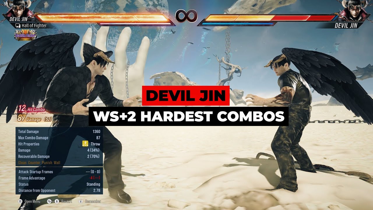 Tekken 8 | Devil Jin WS+2 Hardest Combos