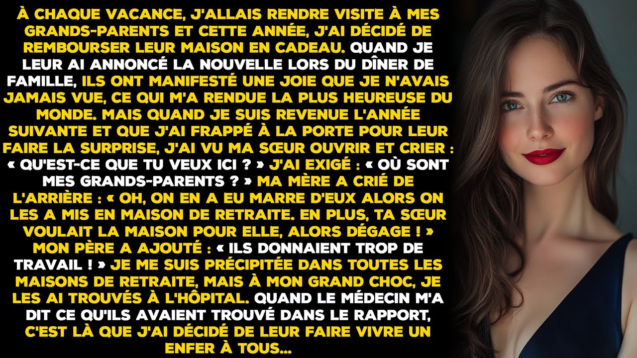 À chaque vacance, j'allais rendre visite à mes grands-parents et cette année, j'ai décidé de...