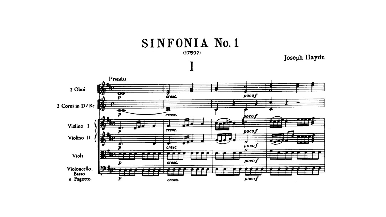 Haydn: Symphony No. 1 in D major (with Score)