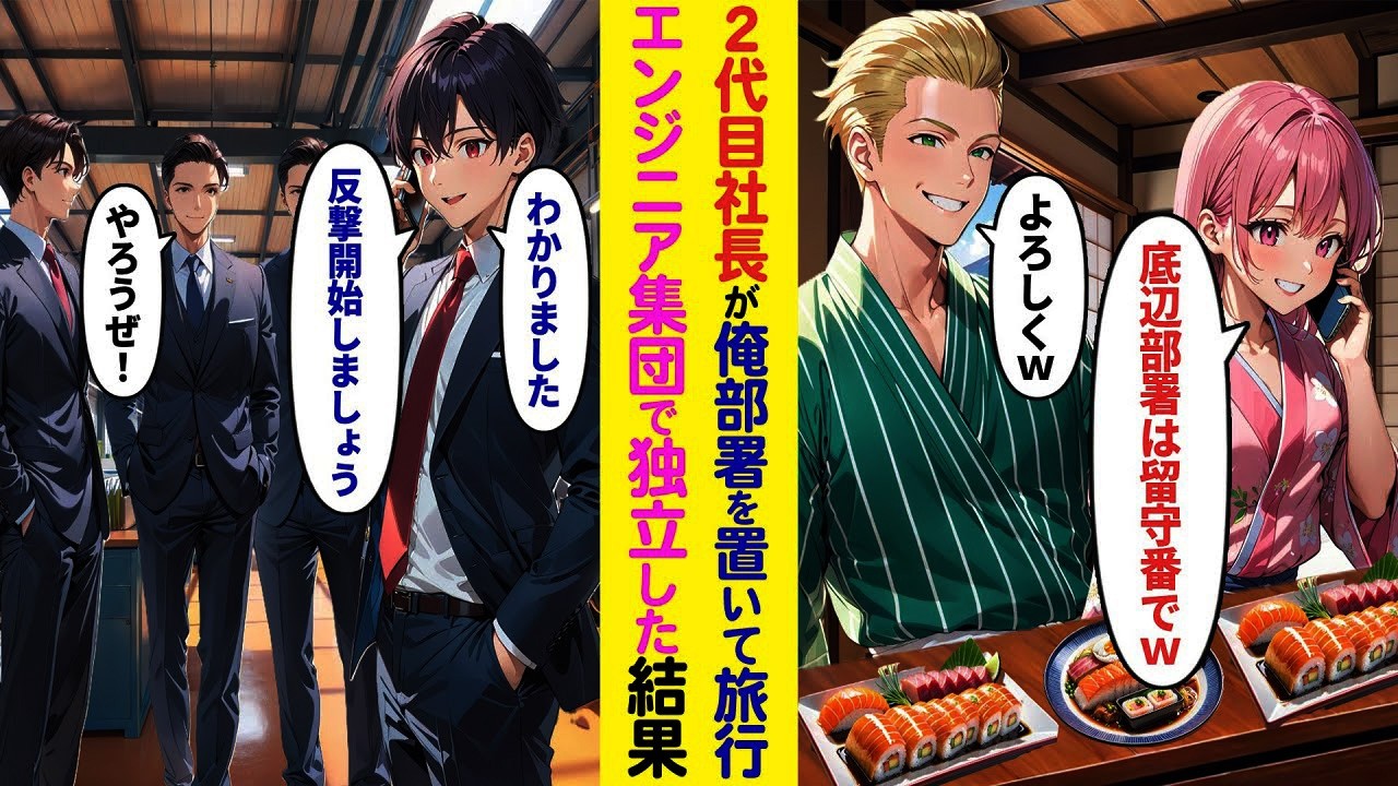 【漫画】慰安旅行当日、二代目社長「下位部署は留守番でw」→「承知しました」と答え、エンジニア全員で独立した結果…