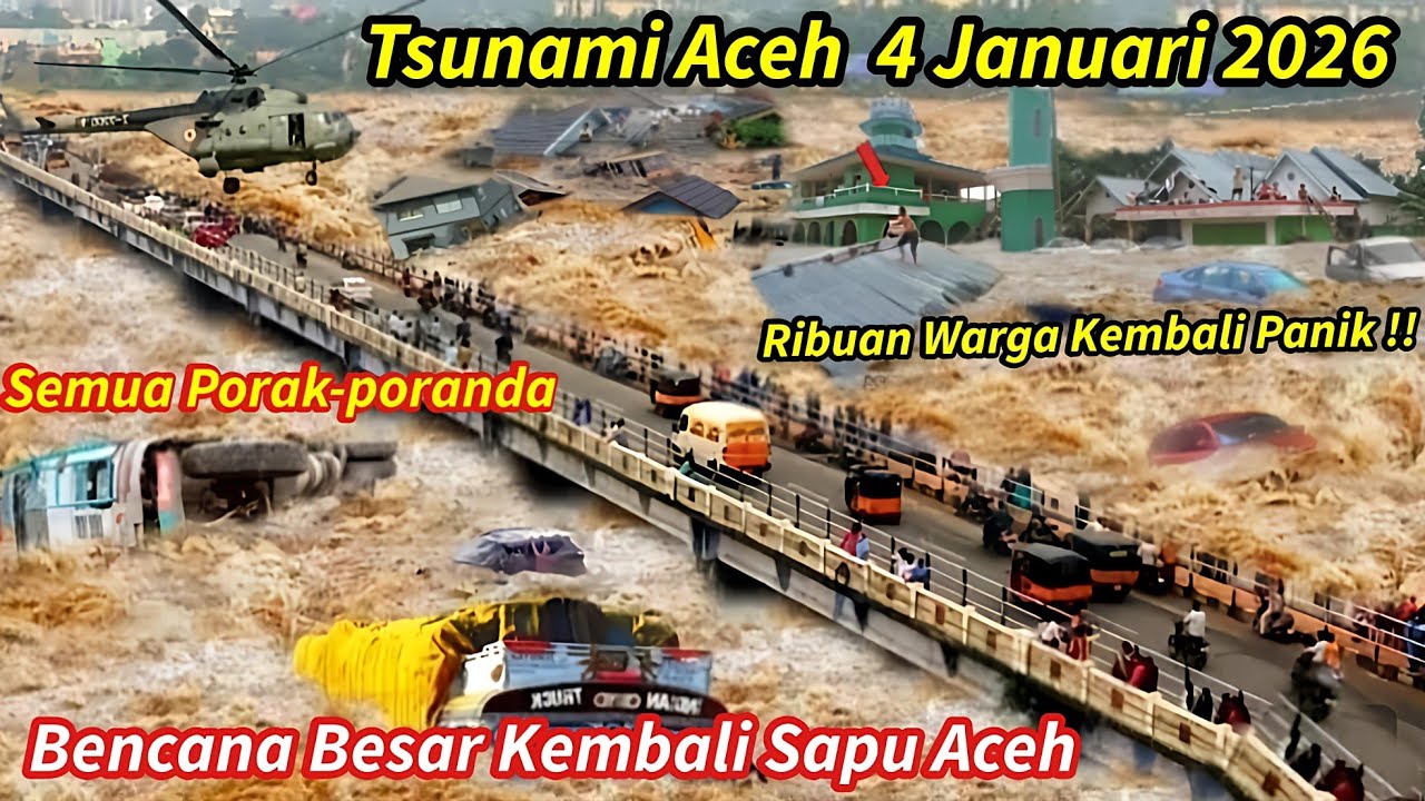 4/1/2026 BANJIR MIRIP TSUNAMI ACEH HARI INI,1500 RUMAH HANCUR,55 JEMBATAN PUTUS ,177 WARGA TERISOLIR