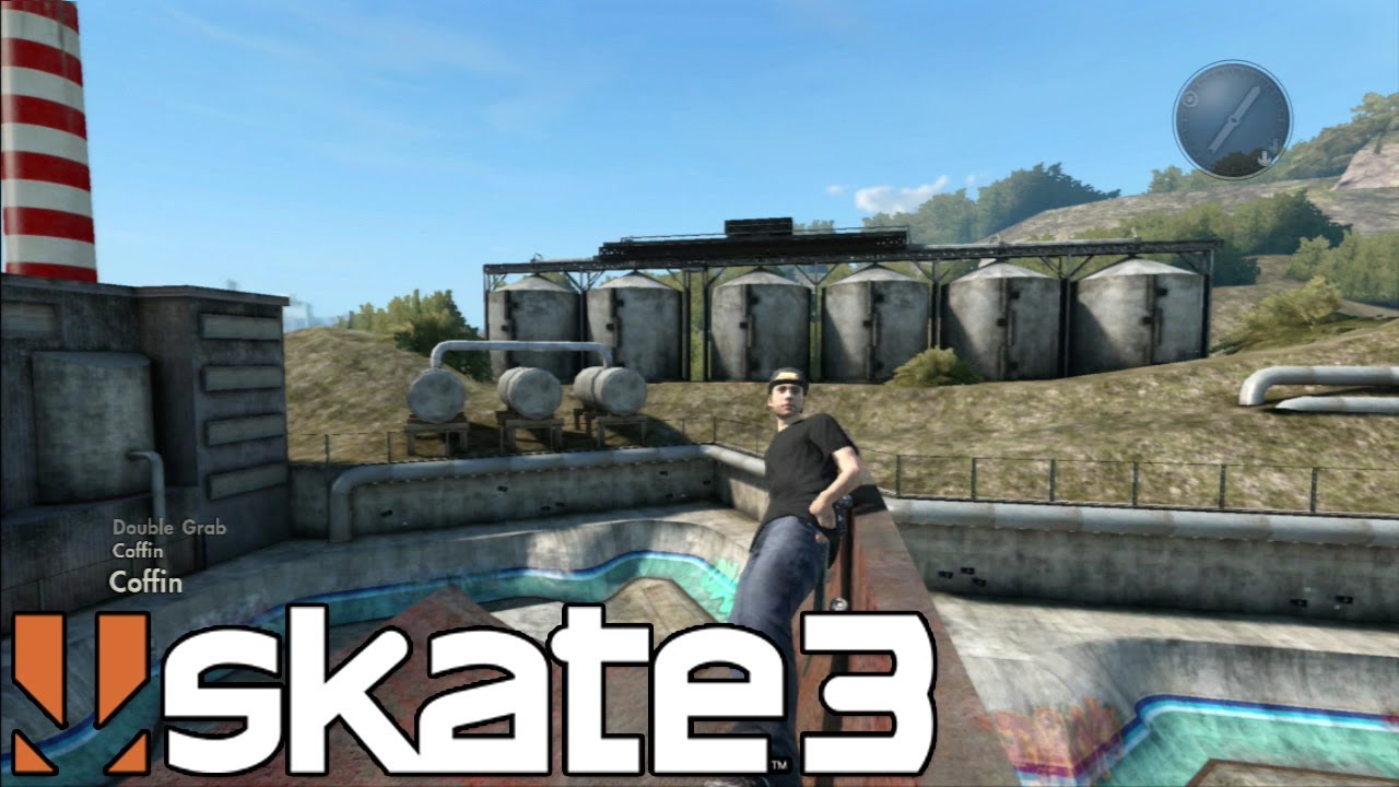 Skate 3 - Desafios - Descendo o Cano em Coffin (Deitado) ! #3