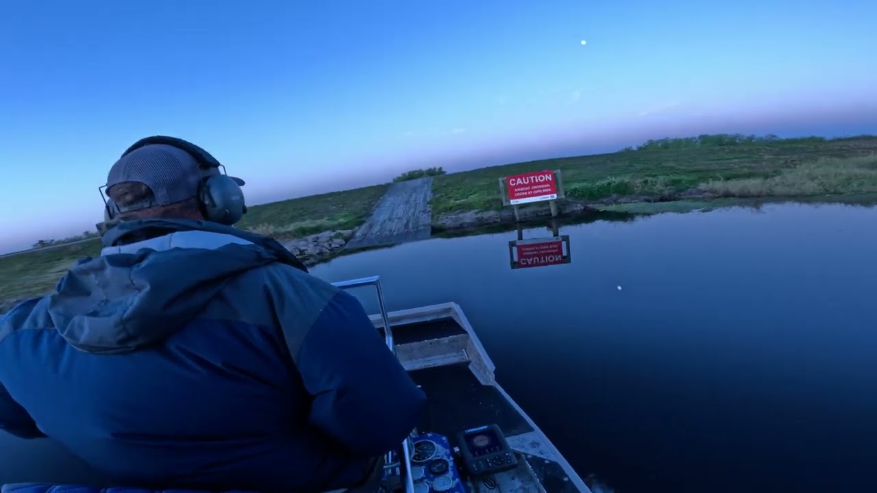 Airboat ride from Stick Marsh to Kenansville lake Florida.