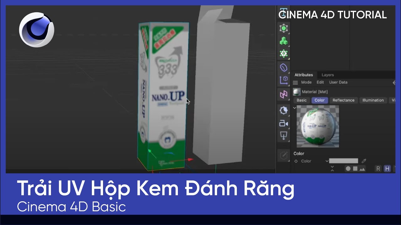 Trải UV Hộp Kem Đánh Răng - C4D