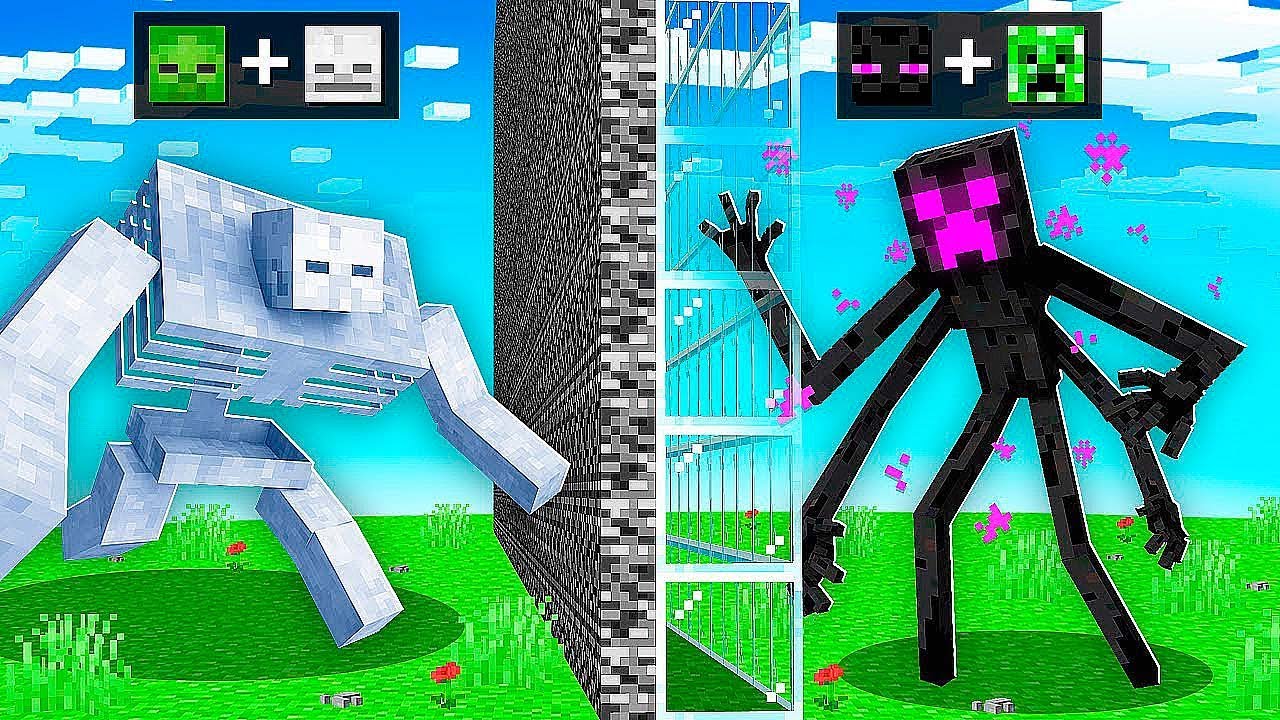 Trolei meu AMIGO com FUS&Atilde;O DE MOBS na BATALHA DE MOBS no MINECRAFT