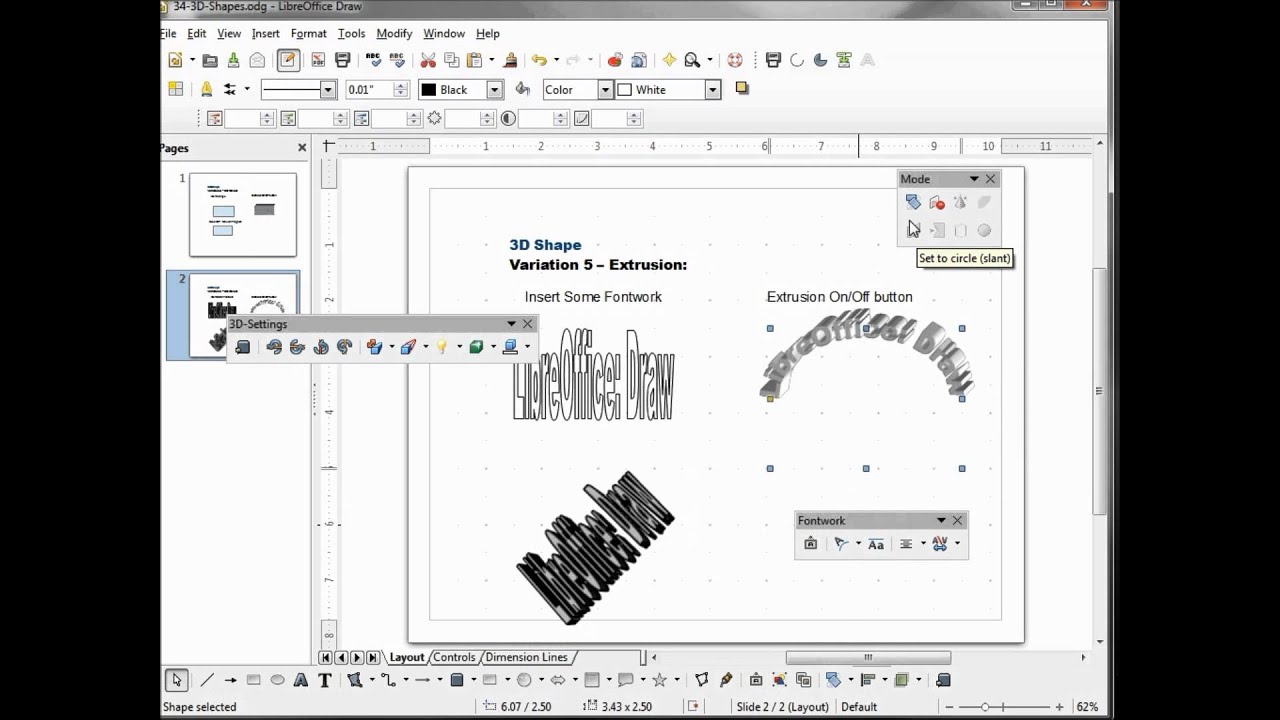 LibreOffice Draw (34) 3D-фигуры