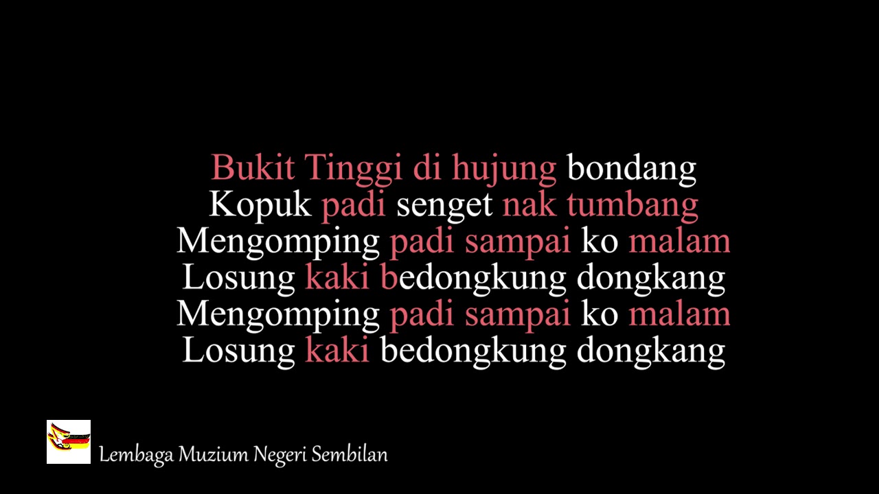 ALBUM RINDU BERZAMAN - KUMPULAN LAGU - LAGU NEGERI SEMBILAN TERBITAN LEMBAGA MUZIUM NEGERI SEMBILAN