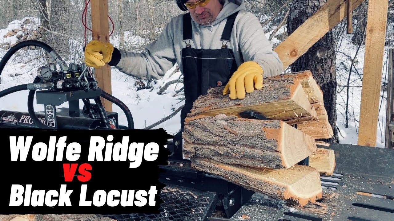 Splitting Black Locust Firewood with @Wolfe Ridge MFG 28 Ton Log Splitter