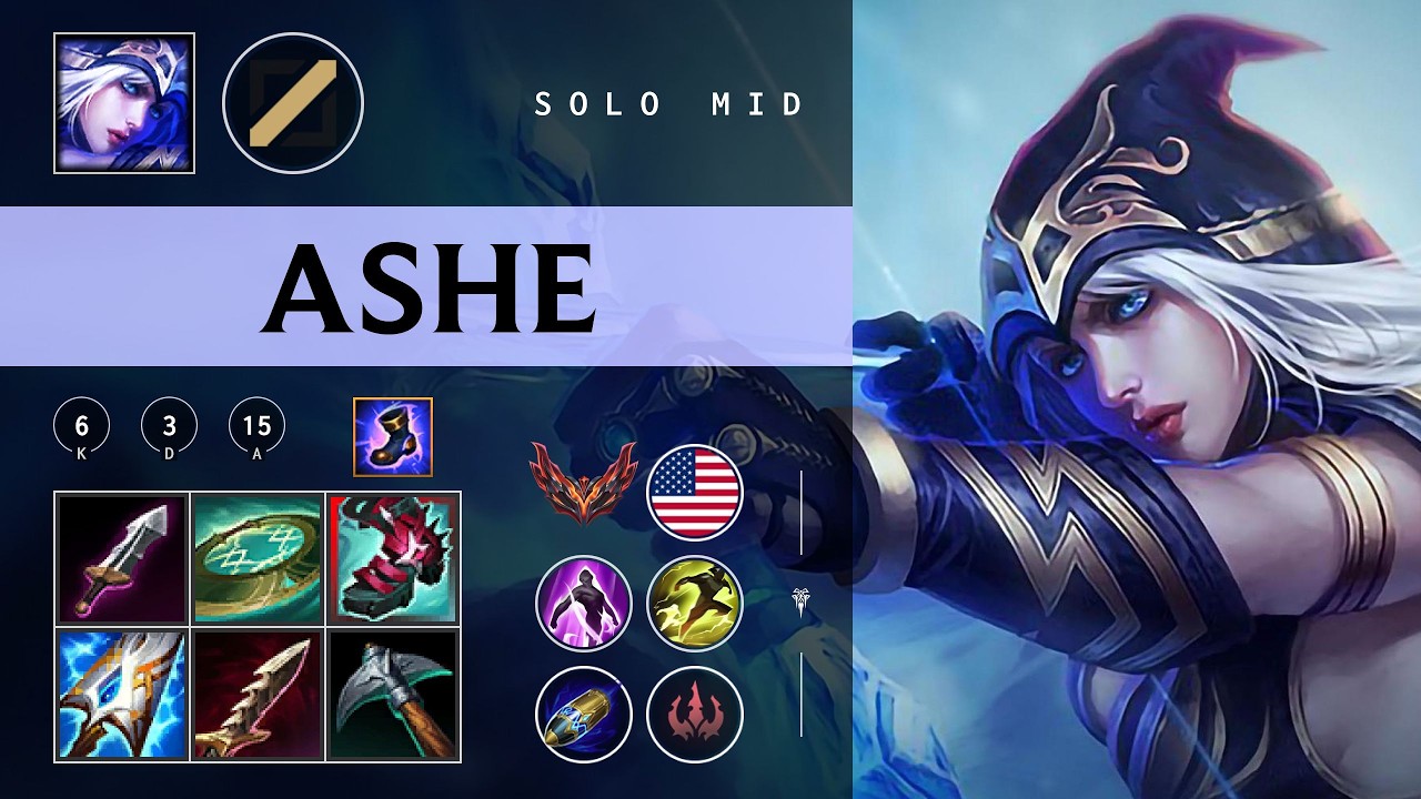 Ashe Mid vs Azir - NA Grandmaster Patch 26.05