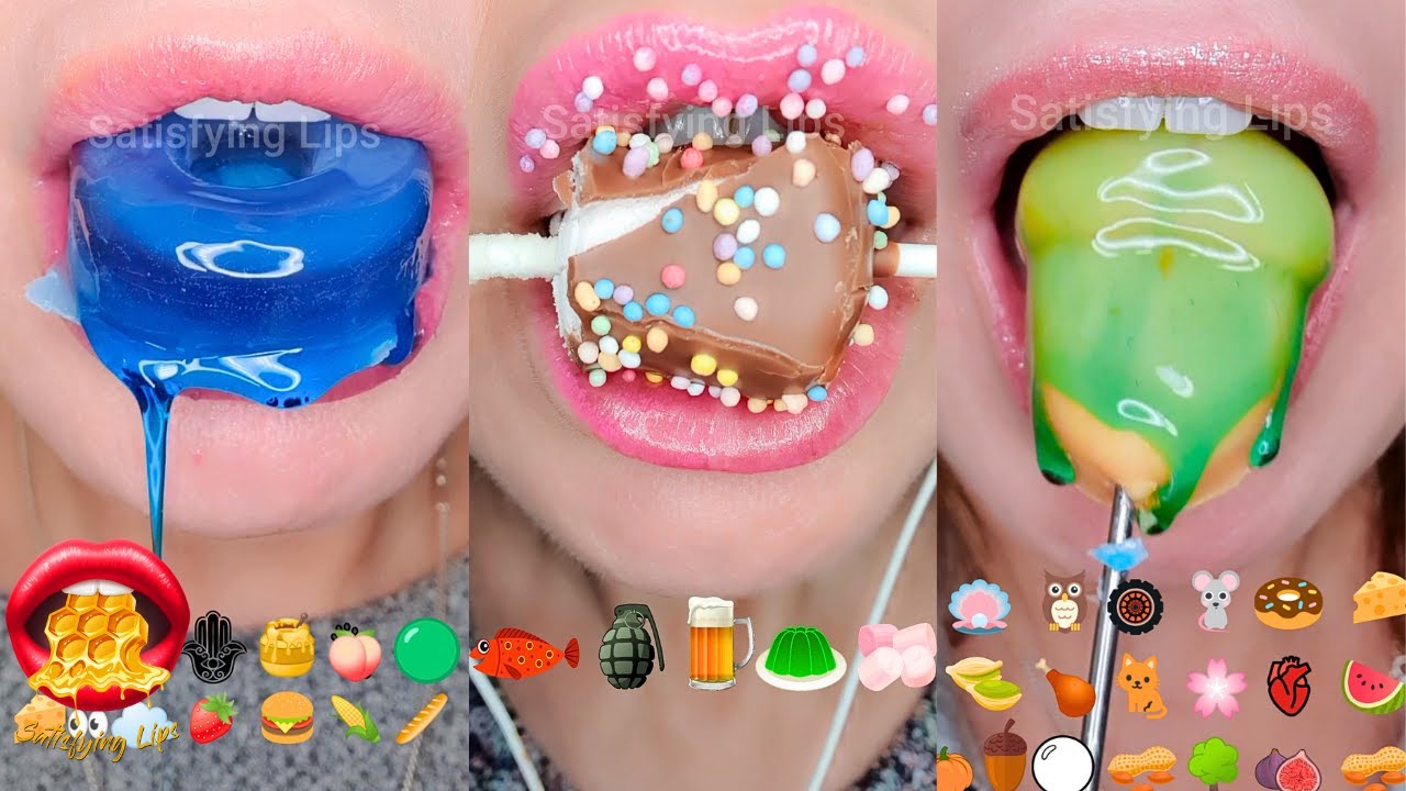 Satisfying ASMR EMOJI FOOD CHALLENGE 1 HOUR FOR SLEEP RELAX STUDY