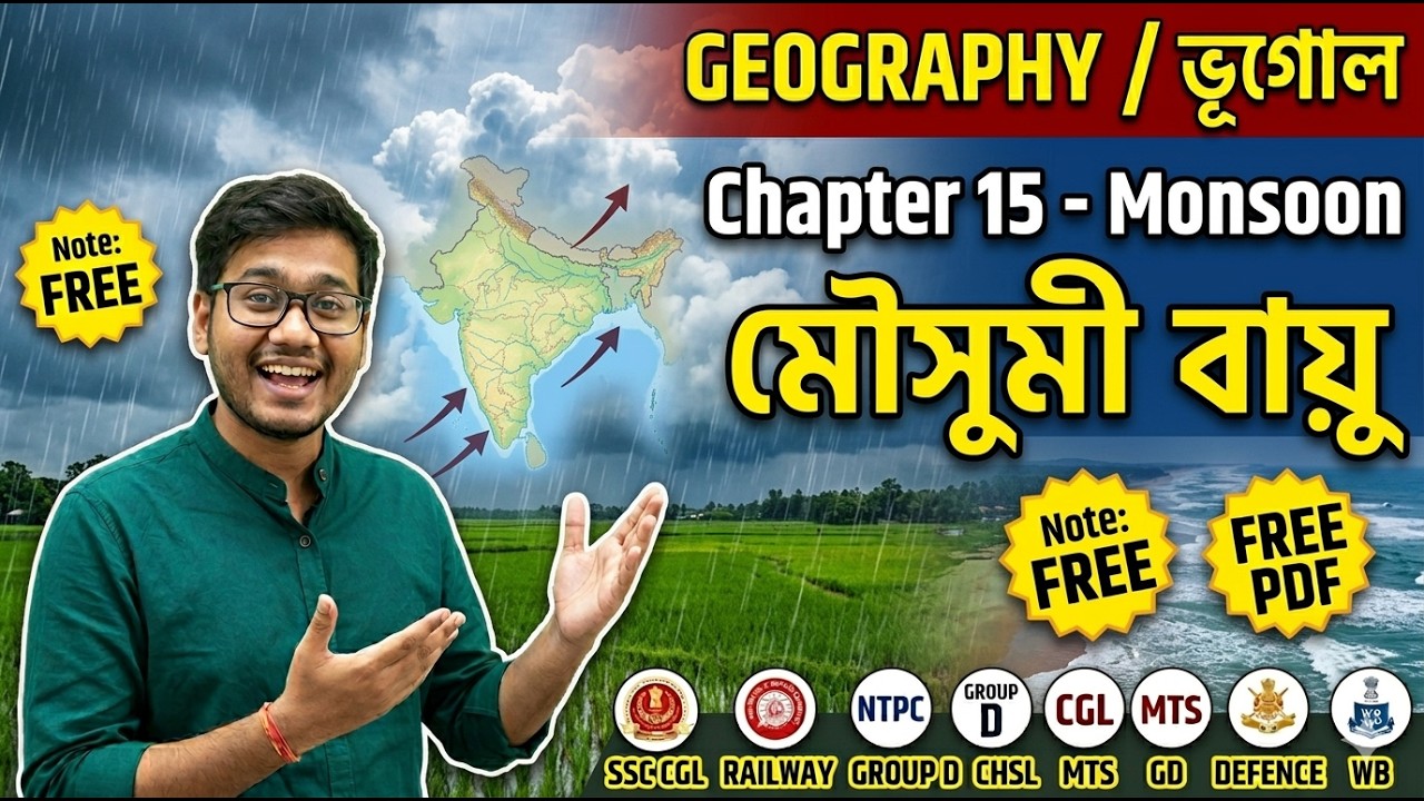 মৌসুমী বায়ু | Indian Monsoon Mechanism | Geography Chapter 15 | SSC, Railway, WBCS