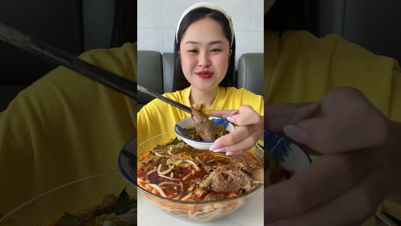 Mukbang tô bún bò full topping #dungthichan #mukbang #food 