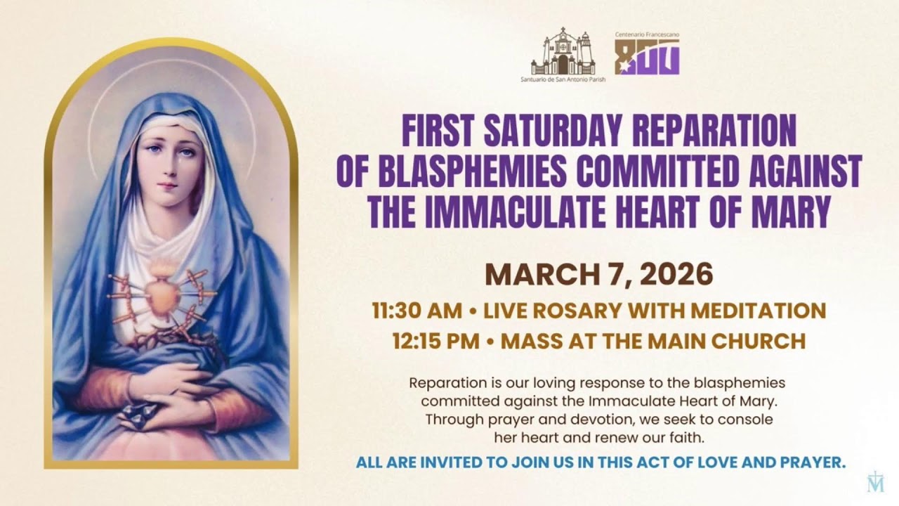 Live || Saturday, February 21, 2026 | 6:00 pm - Celebration of the Holy Mass.