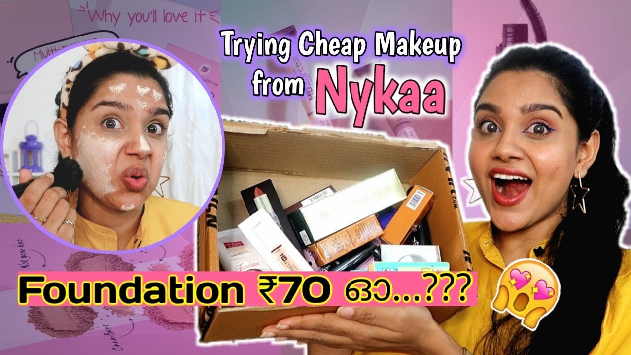 Tried CHEAPEST 😱 Make-up from Nykaa ~ starts at ₹68 / PurPle KohL Megha
