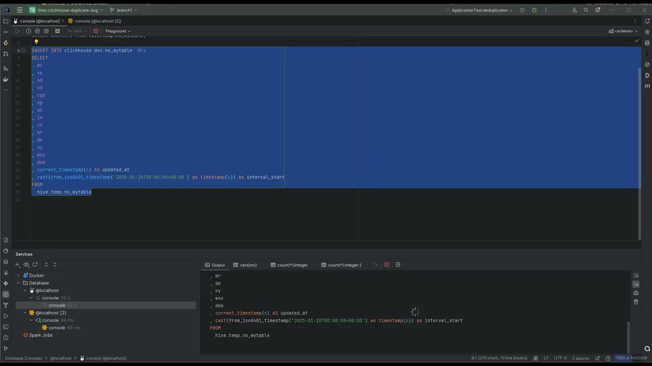 Trino Clickhouse bug reproducing
