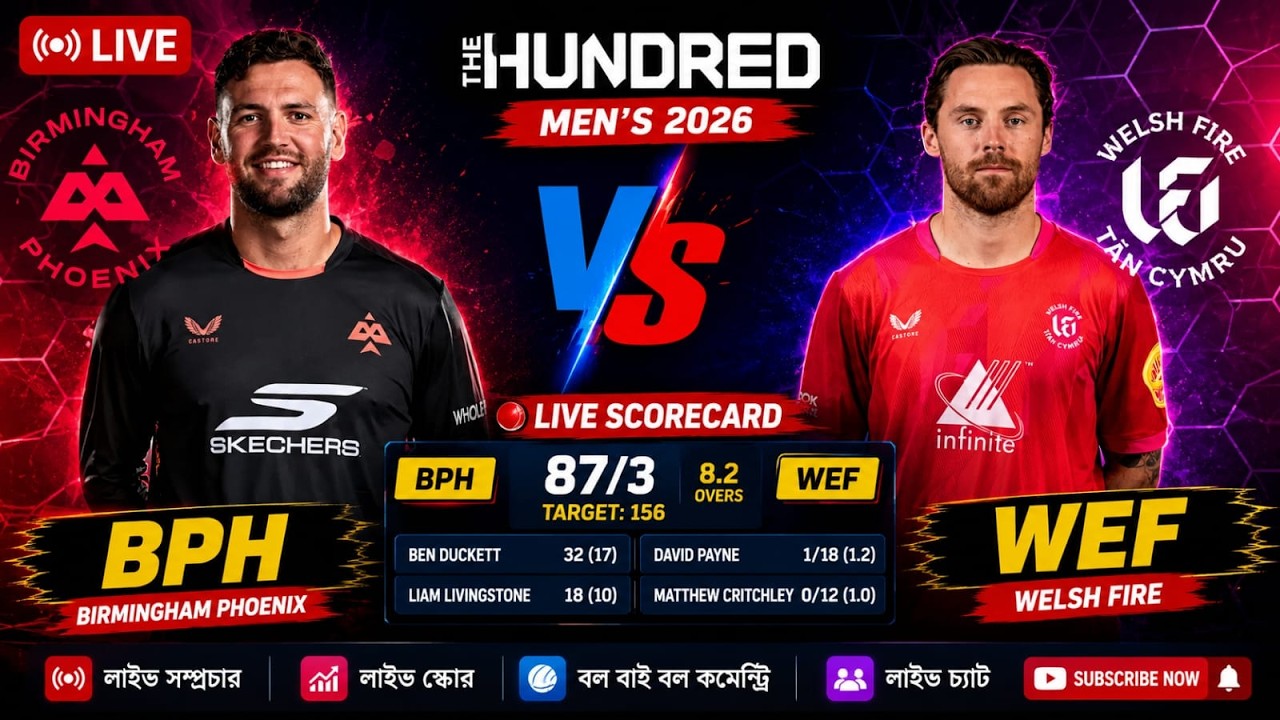 🏏 Birmingham Phoenix vs Welsh Fire LIVE | The Hundred Women's 2026 | BP vs WF |