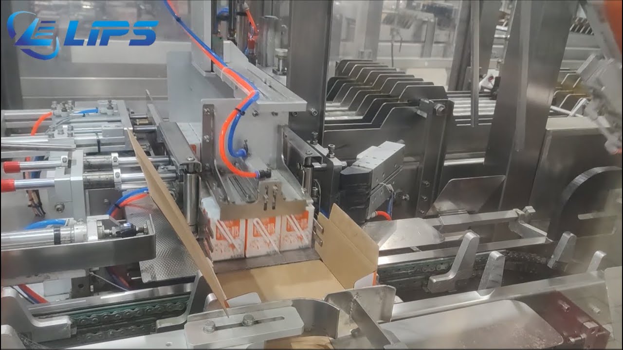 Tetra pack milk carton packing and palletizing line