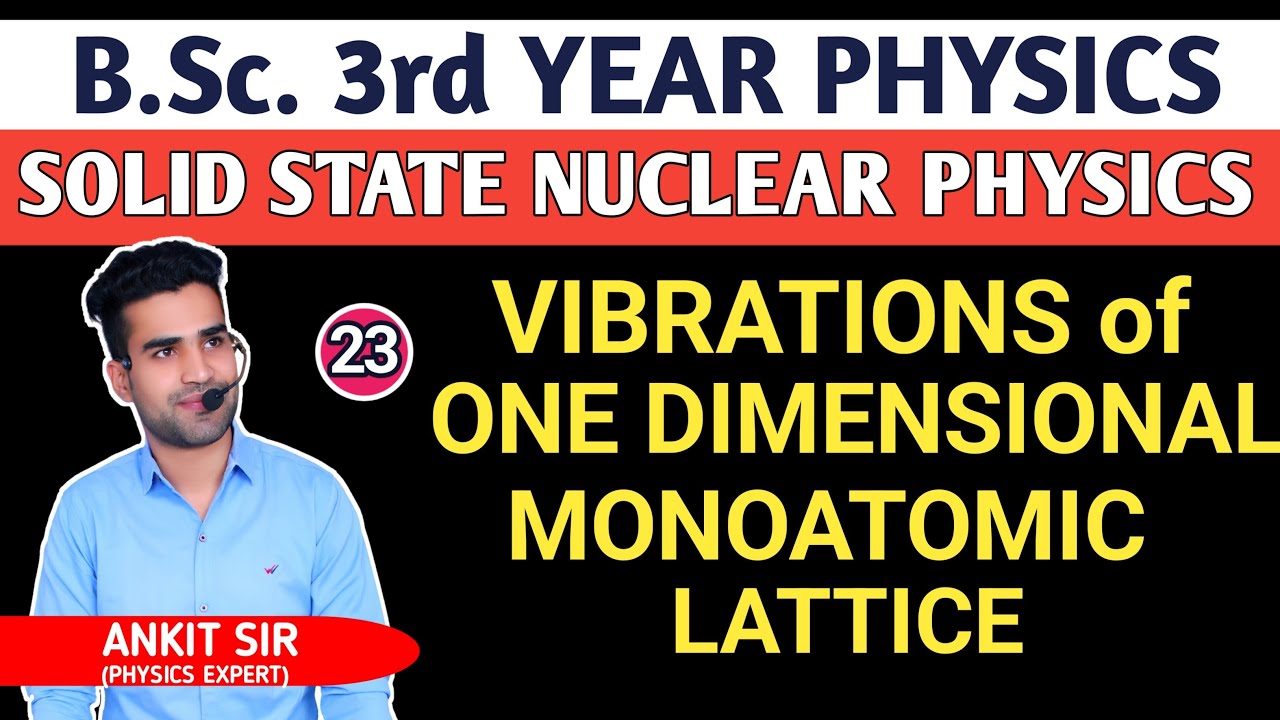 |L23| VIBRATION OF ONE DIMENSIONAL MONOATOMIC LATTICE | Solid State Nuclear Physics | B.Sc.3rd yr