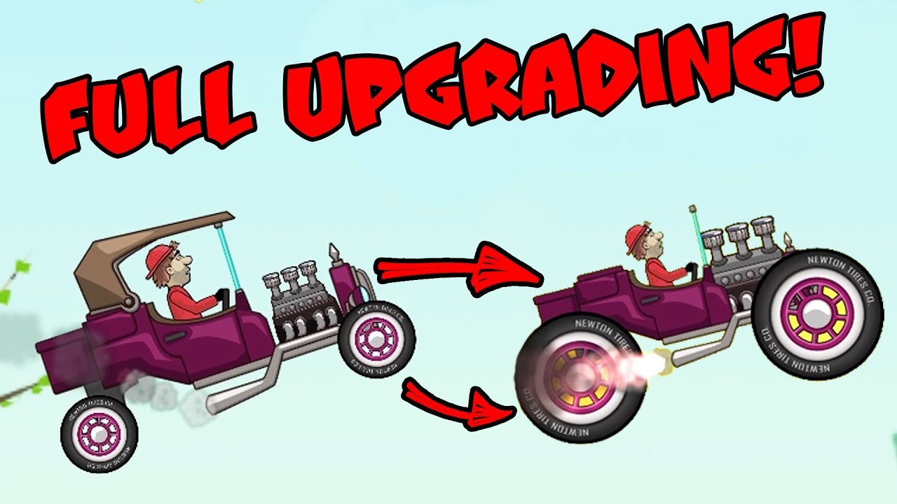 Hill Climb Racing - HOT ROD Full Upgrading! Unlimited Coins, Unlimited Fuel, Unlimited Gems