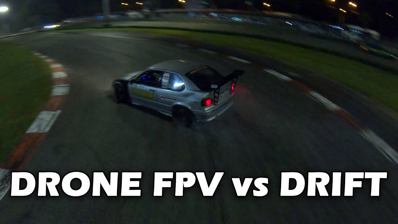 DRONE FPV persegue carros e DRIFT no TRACKNIGHT da TRS