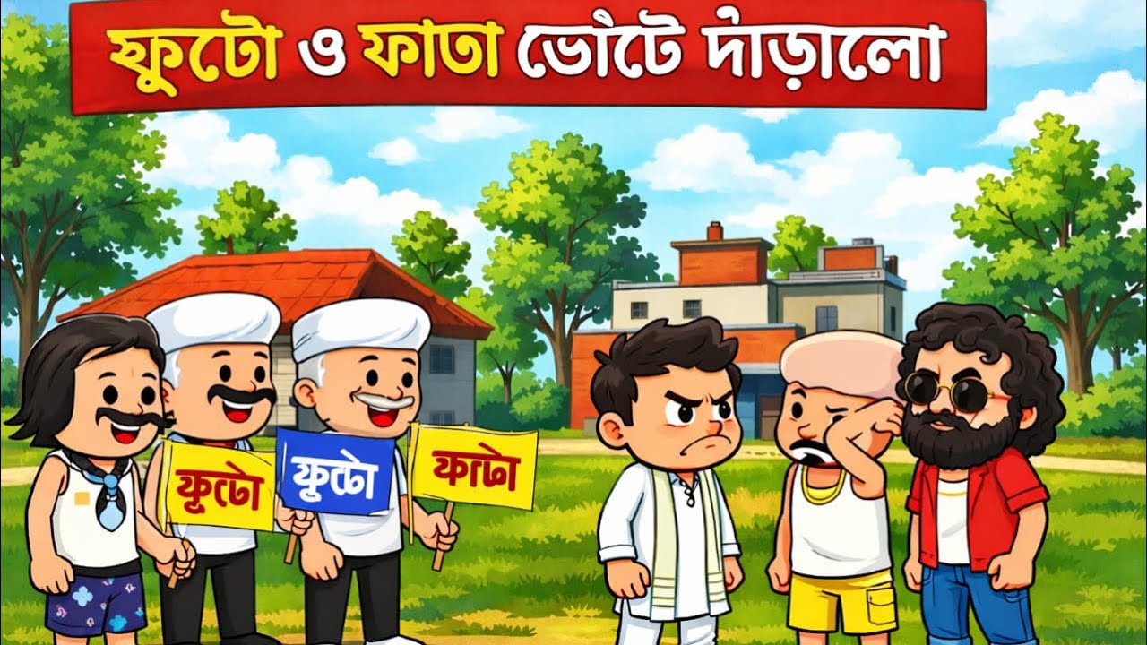 🤣ফুটো ভোটে দাঁড়ালো🤣mojarcartoon #banglafunnycartoonvideo #comedyfilms #funny