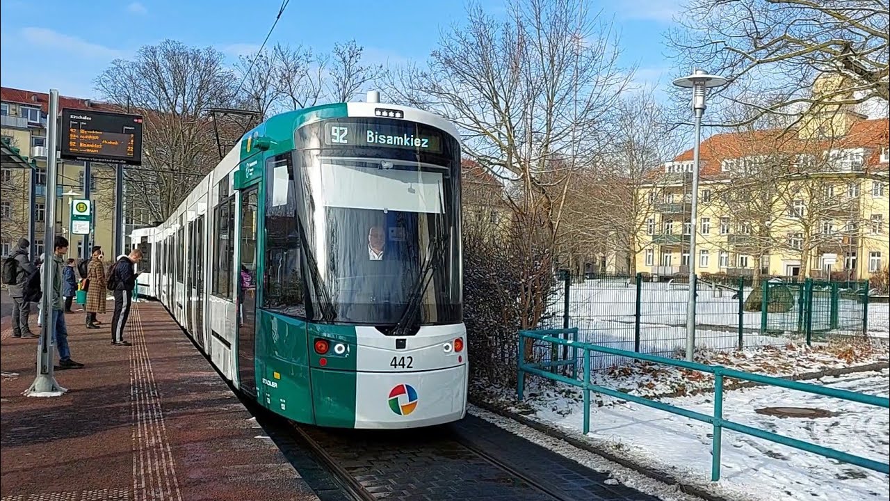 Tram Potsdam | Mitfahrt auf der 92 Von Kirschallee bis Bisamkiez im Tramlink 442