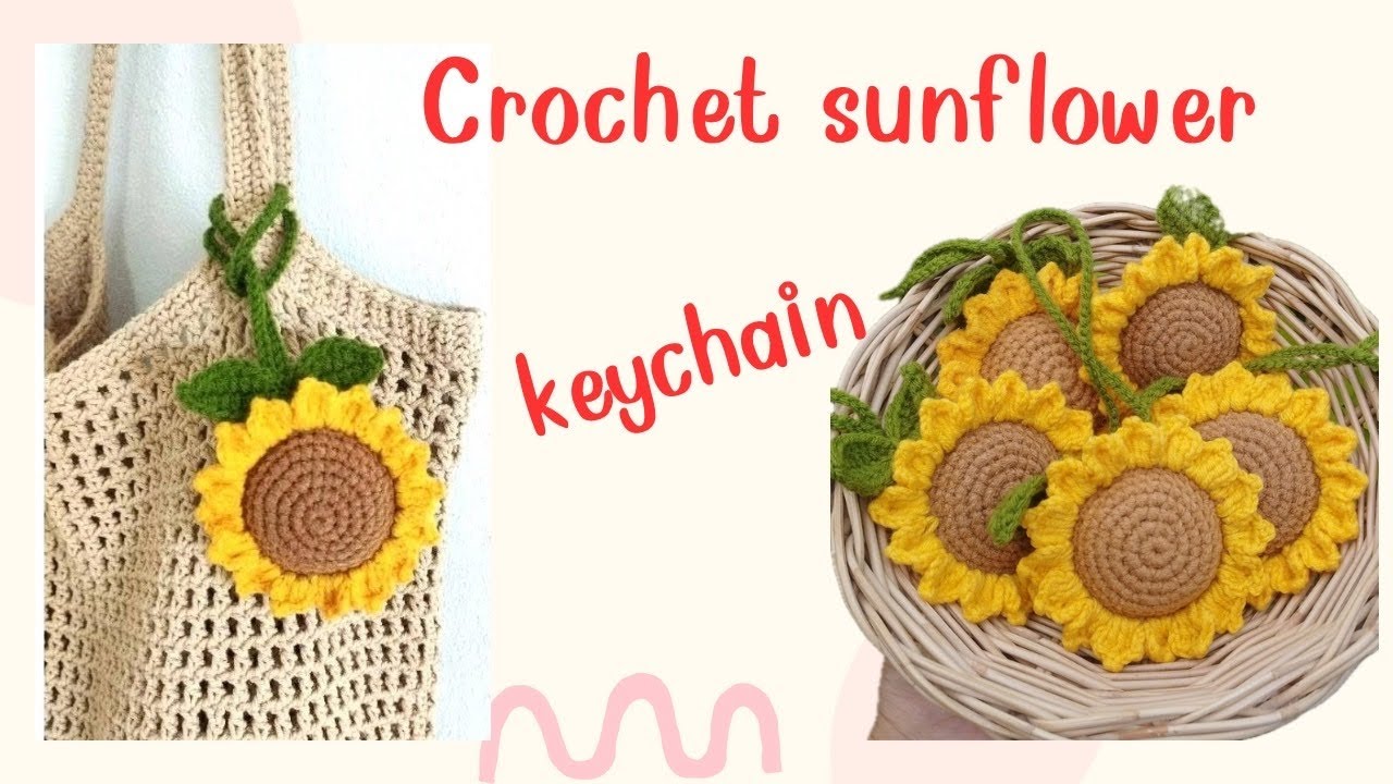 Crochet sunflower keychain/ sunflower keychain/sunflower crochet
