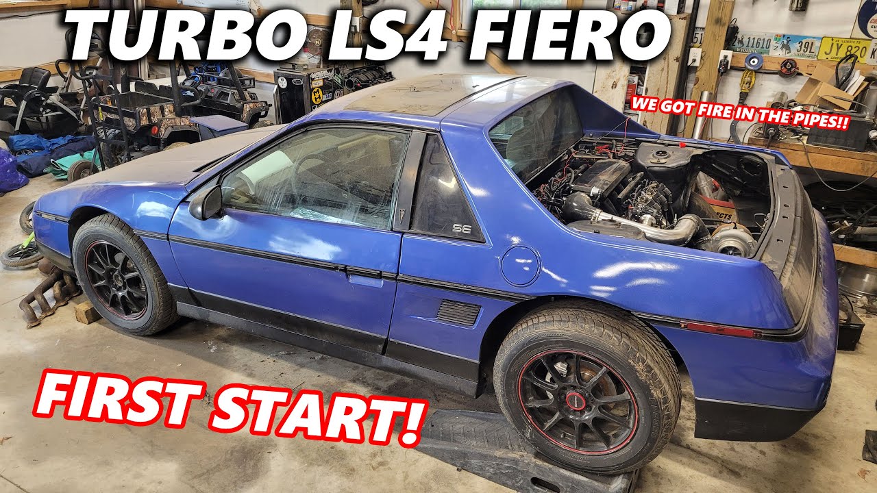 IT FINALLY RUNS!! Turbo LS Pontiac Fiero First Start!