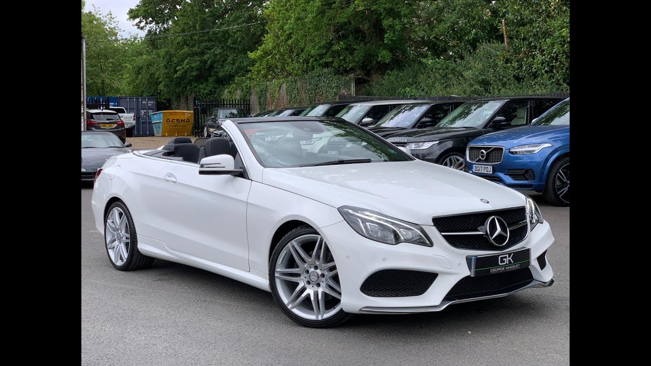 2016 Mercedes E350d AMG Line Premium Cabriolet in White for sale at George Kingsley Colchester