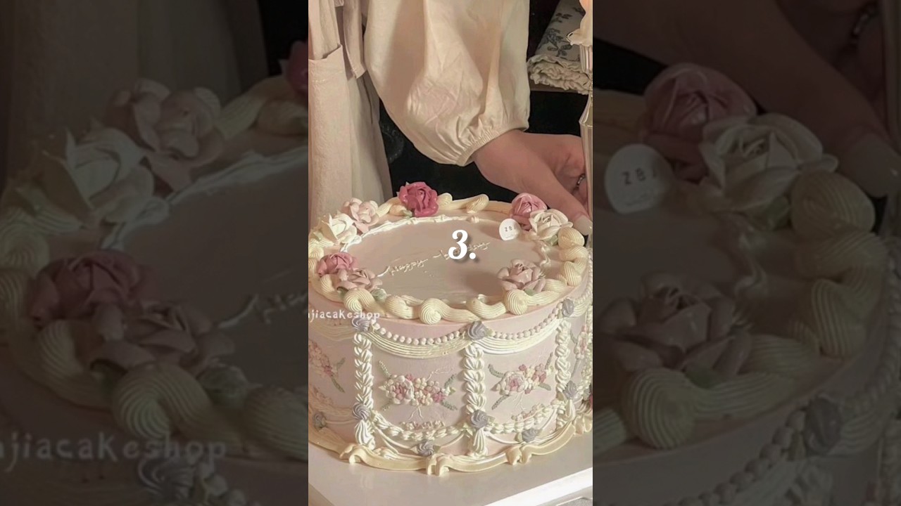 Aesthetic cake design 🎂🩷✨️#aesthetic #cake #shorts