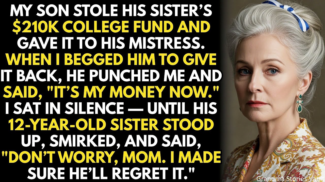 My son stole his sister’s $210K college fund for a mistress — then hit me when I asked for it back..