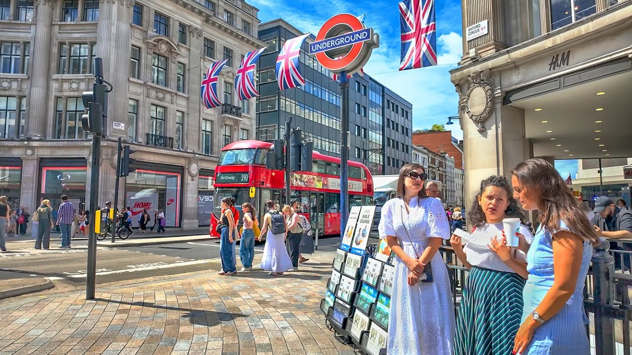 LONDON WALK 2025 | London Summer Walking Tour | King’s Cross Station to Oxford Circus | 4K HDR