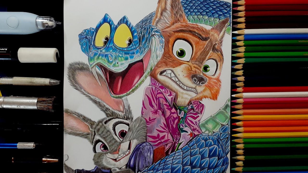 DRAWING ZOOTOPIA 2 :Judy hopps/Nick Wilde end Gary.