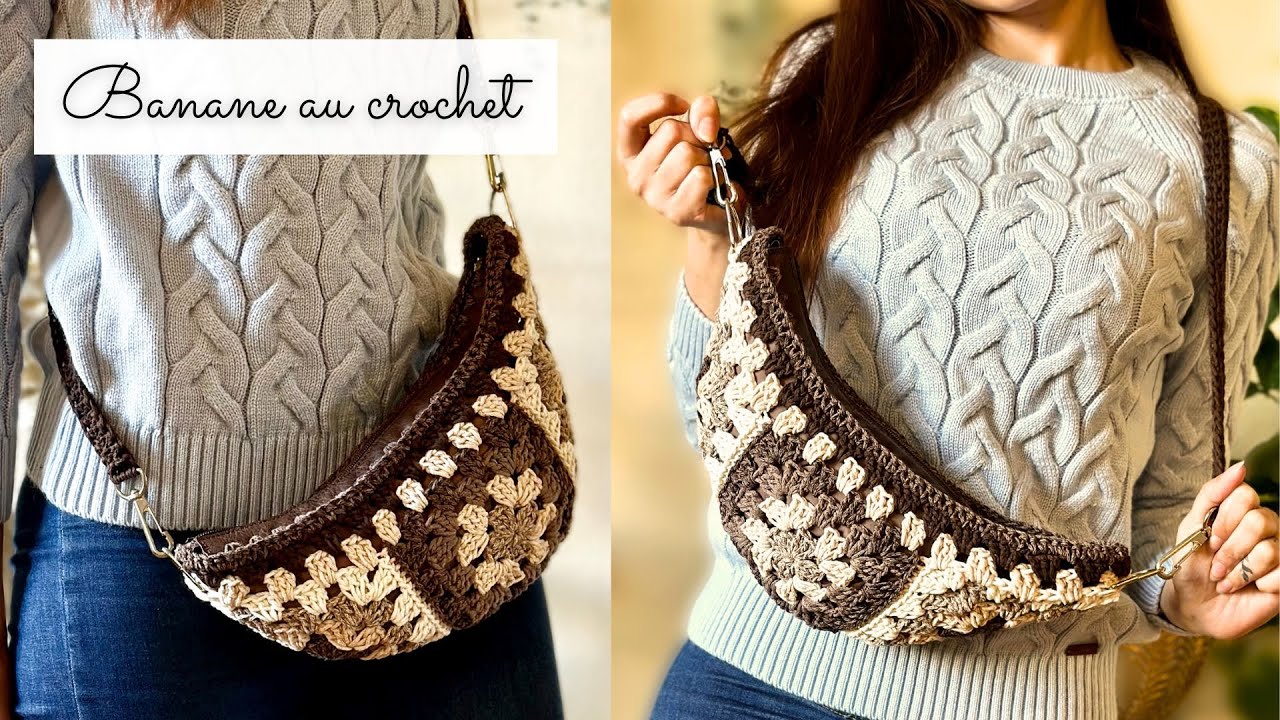 Comment faire une banane au crochet ? 🧶Modèle Granny Square Facile Débutant Tuto Pas à pas