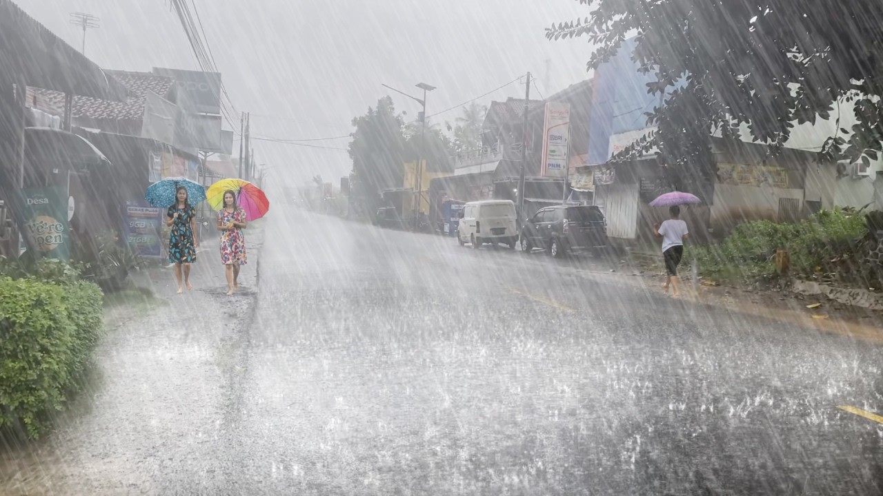 TERRIFYINGLY BEAUTIFUL RAINSTORMS 🌧️ Heavy Thunder & Rain VILLAGE ⚡| Sleep Therapy and Relaxing